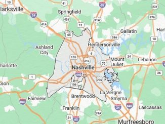 Map of Nashville, Tennessee